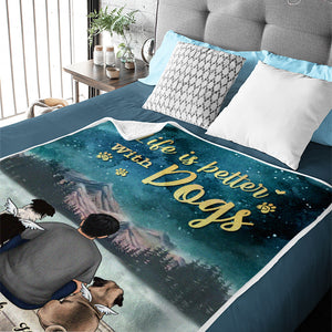 La vie est meilleure avec un chien - Couverture personnalisée - Cadeau pour les amoureux des chiens, des animaux et de Noël