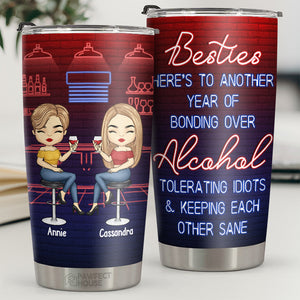 Les meilleures amies se soutiennent mutuellement - Gobelet personnalisé pour meilleures amies - Cadeau de Noël pour meilleures amies, meilleures amies et sœurs