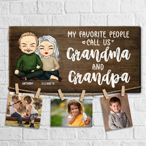 Mes personnes préférées nous appellent grand-mère et grand-père - Tableau photo personnalisé