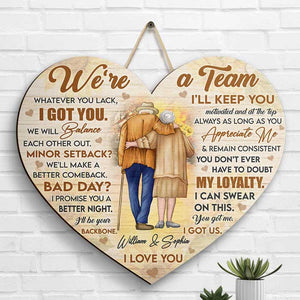 Quoi qu'il te manque, je t'ai - Cadeau pour couple, mari et femme - Panneau en bois personnalisé