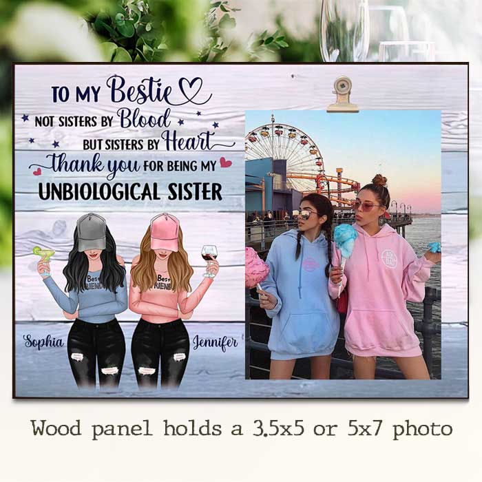 Sœurs de cœur - Cadeau pour meilleure amie - Cadre photo personnalisé