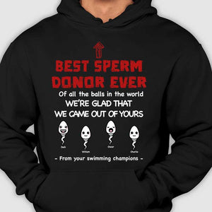 Papa, de la part de tes champions de natation - T-shirt unisexe personnalisé, sweat à capuche - Cadeau pour papa
