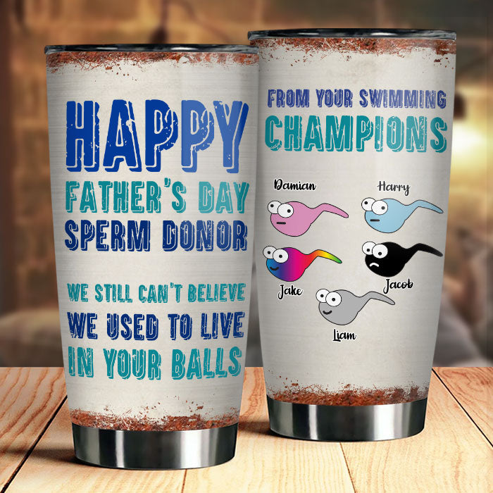 Cher papa, champion de natation - Gobelet personnalisé - Cadeau pour papa, cadeau pour la fête des pères