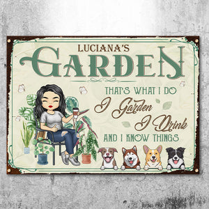 Je jardine et je sais des choses - Plaque en métal personnalisée - Cadeau pour les amateurs de jardinage