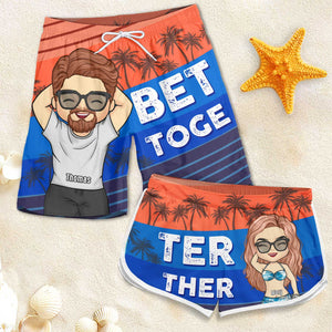 Ensemble, c'est mieux ! Short de plage personnalisé pour couple ! Cadeau pour couple, mari et femme