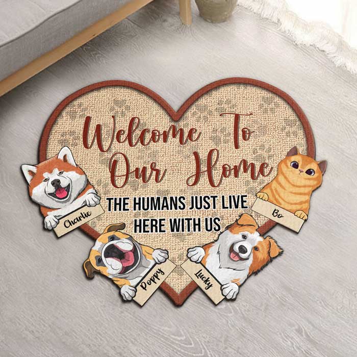 Pas besoin de frapper - Tapis décoratif personnalisé - Cadeau pour les amoureux des animaux