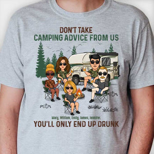 Ne suivez pas nos conseils de camping ! T-shirt et sweat à capuche unisexe personnalisé ! Cadeau pour votre meilleure amie, cadeau pour les amateurs de camping.