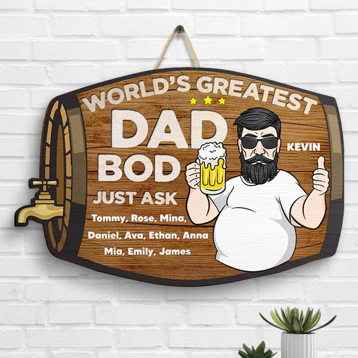 Le plus beau corps de grand-père du monde - Cadeau pour papa, grand-père - Panneau en bois personnalisé