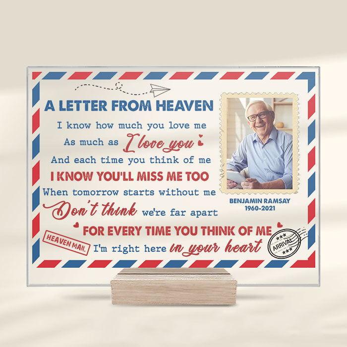 I Know You'll Miss Me Too - Personalized Acrylic Plaque - Upload Image, Memorial Gift, Sympathy Gift