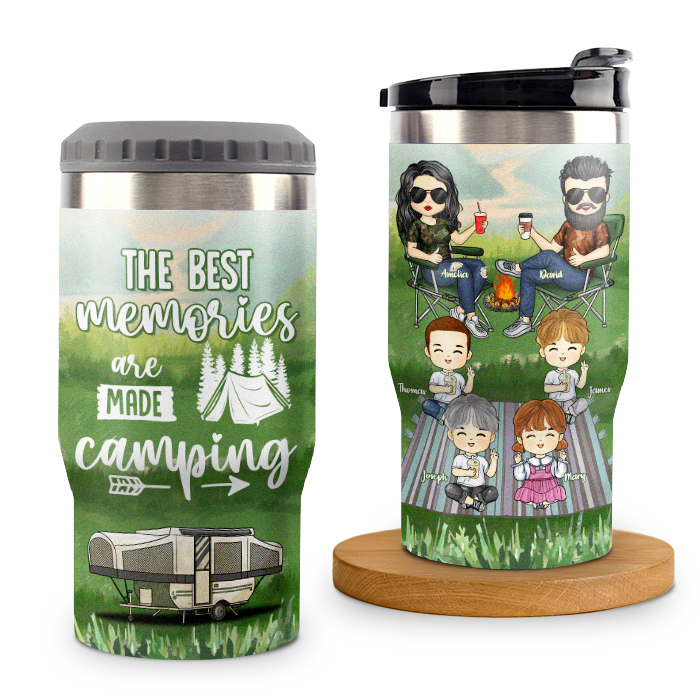 Les meilleurs souvenirs se créent en camping - Glacière personnalisée - Cadeau pour couples, cadeau pour amateurs de camping