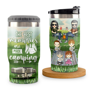 Les meilleurs souvenirs se créent en camping - Glacière personnalisée - Cadeau pour couples, cadeau pour amateurs de camping