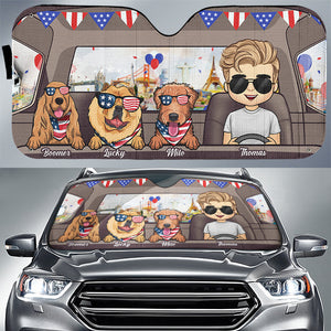 Pare-soleil personnalisé pour chien du 4 juillet - Cadeau pour les amoureux des animaux