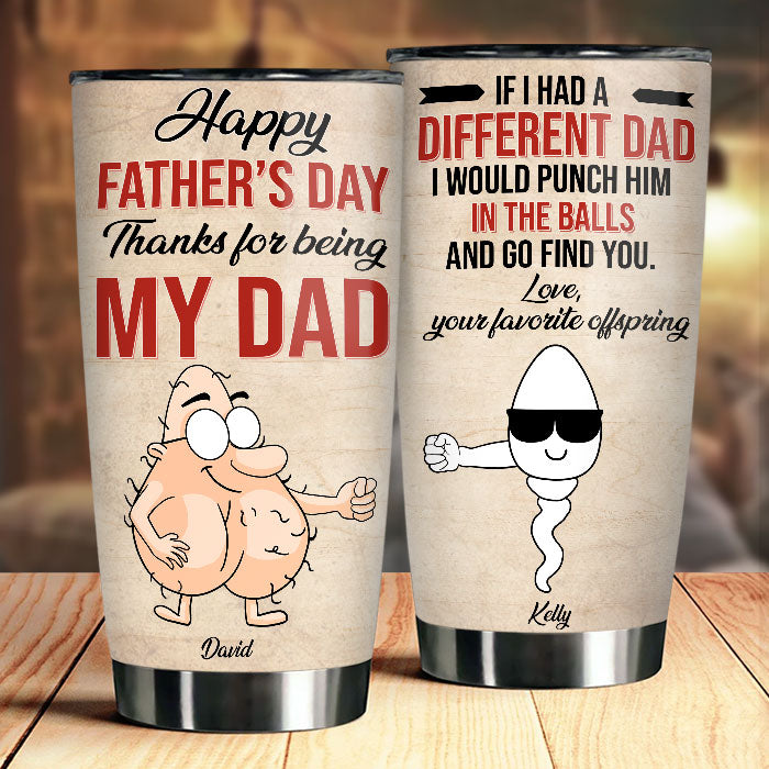Bonne fête des pères, merci d'être mon papa - Cadeau pour papa, cadeau pour la fête des pères - Gobelet personnalisé