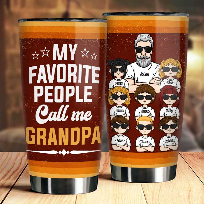 Ils m'appellent grand-père - Gobelet personnalisé - Cadeau pour papa, cadeau pour grand-père
