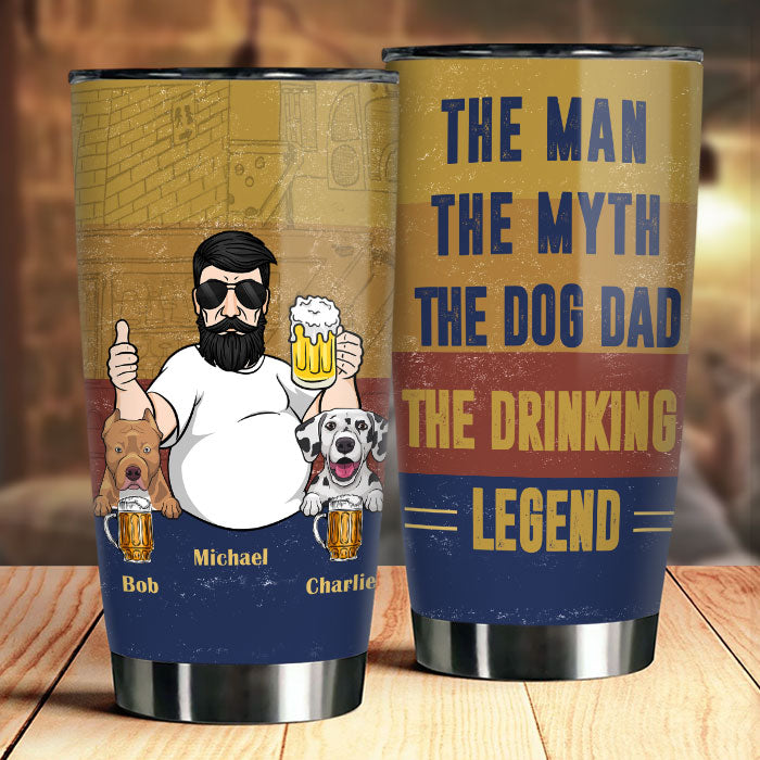 Le papa chien, la légende de la boisson - Cadeau pour papa, grand-père - Verre personnalisé