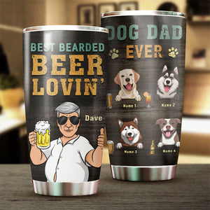 Meilleur amateur de bière barbu - Cadeau pour papa, verre personnalisé
