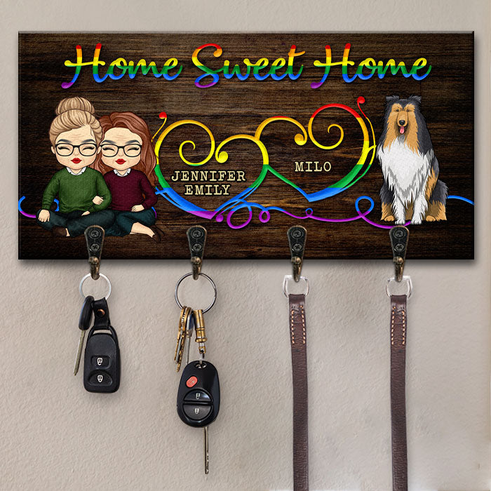 Porte-clés personnalisé « Sweet Home &amp; Our Dogs » – Cadeau pour couples, maris et femmes, amoureux des animaux