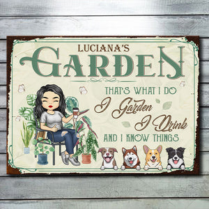 Je jardine et je sais des choses - Plaque en métal personnalisée - Cadeau pour les amateurs de jardinage