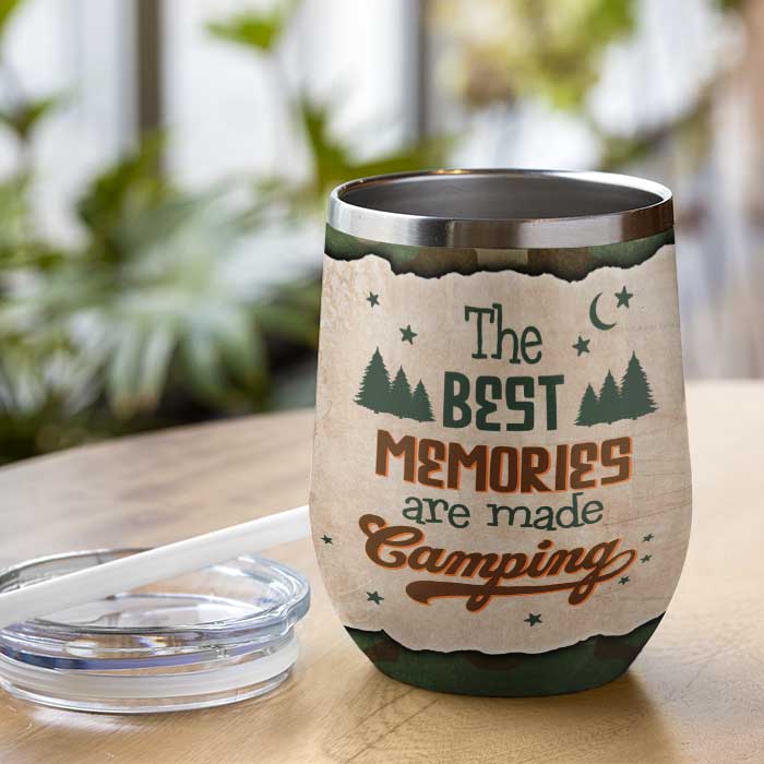 Camping Partners For Life - Gift For Camping Couples, Husband Wife, Personalized Wine Tumbler.