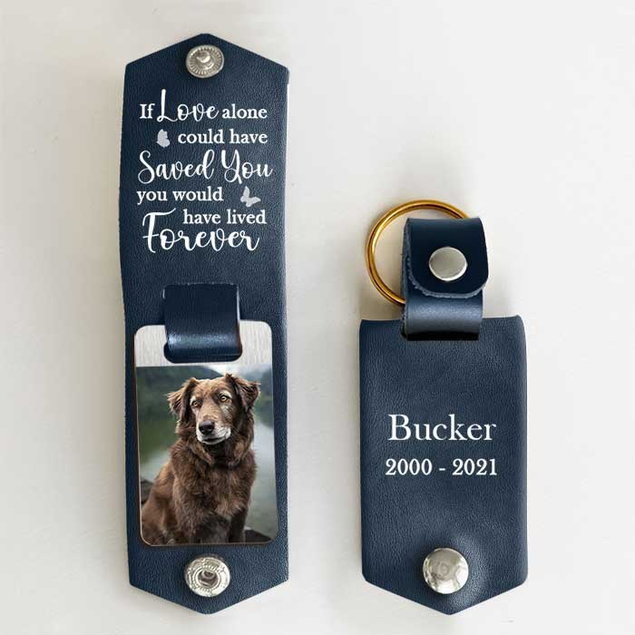 L'amour seul aurait pu vous sauver - Porte-clés personnalisé en cuir PU - Télécharger une image, un cadeau commémoratif, un cadeau de condoléances