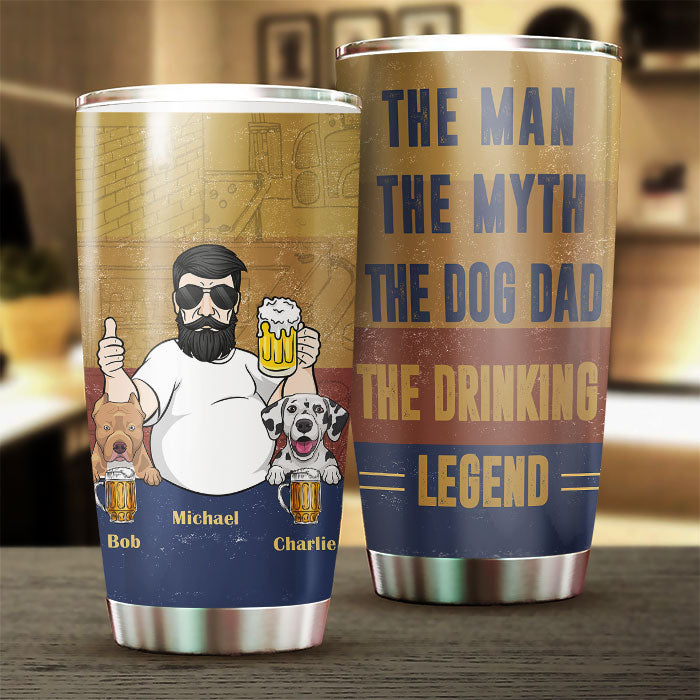 Le papa chien, la légende de la boisson - Cadeau pour papa, grand-père - Verre personnalisé