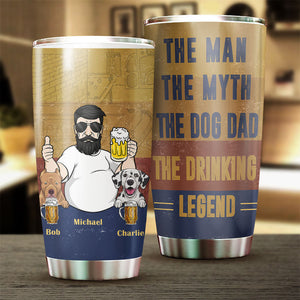 Le papa chien, la légende de la boisson - Cadeau pour papa, grand-père - Verre personnalisé