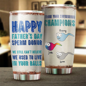 Cher papa, champion de natation - Gobelet personnalisé - Cadeau pour papa, cadeau pour la fête des pères