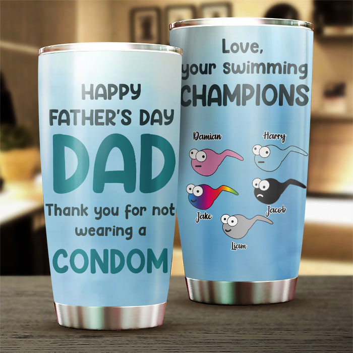 Merci de ne pas porter de préservatif - Gobelet personnalisé - Cadeau pour papa, cadeau pour la fête des pères