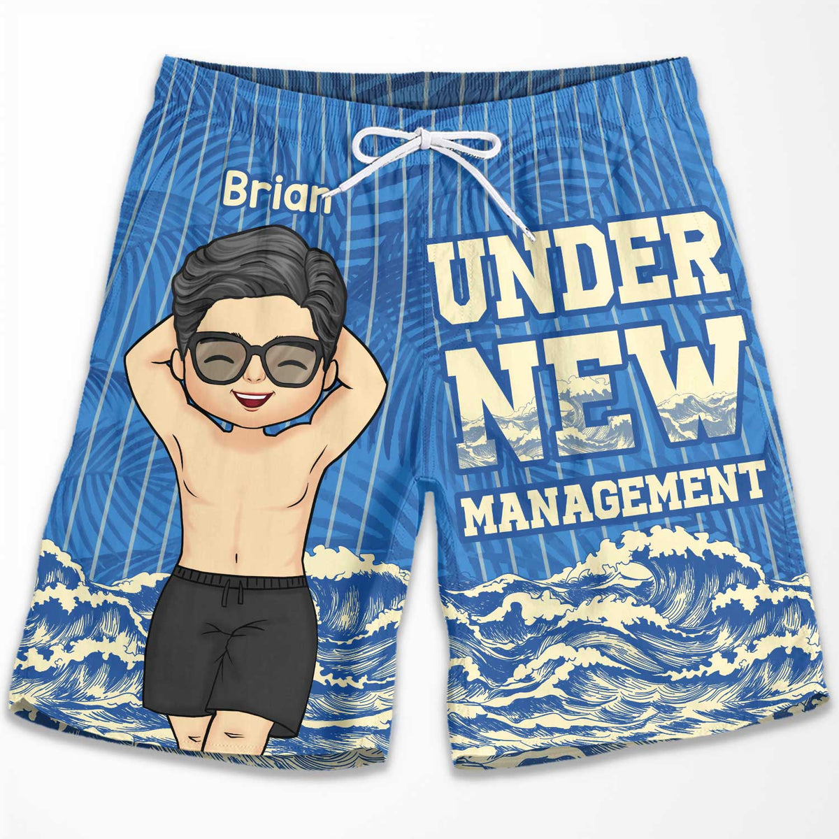 Sous une nouvelle direction - Short de plage personnalisé pour couple - Cadeau pour couple, mari et femme
