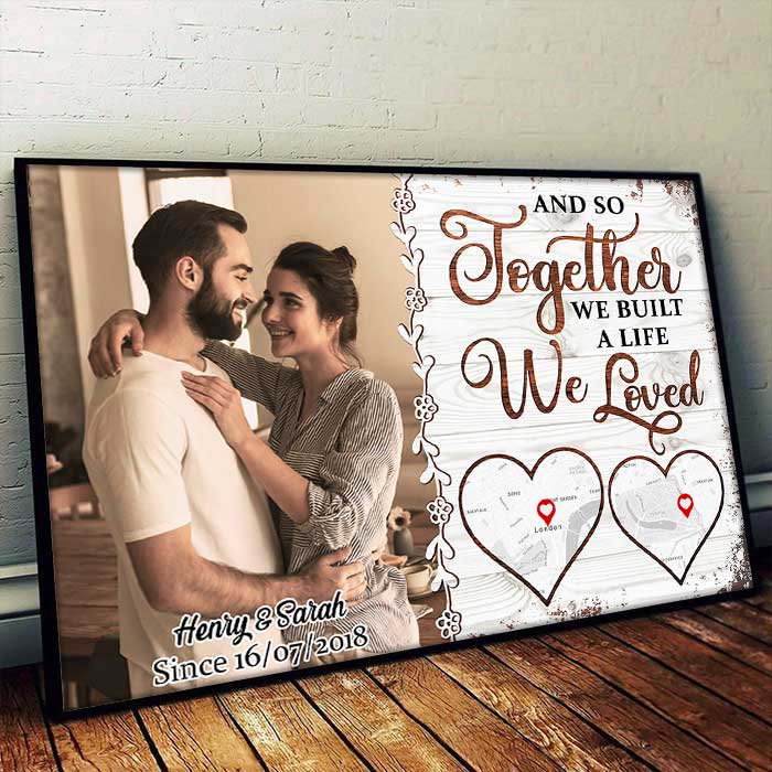 Ensemble, construisons une vie ! Affiche horizontale personnalisée ! Télécharger une image ! Cadeau pour couple, mari et femme