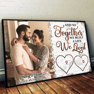 Ensemble, construisons une vie ! Affiche horizontale personnalisée ! Télécharger une image ! Cadeau pour couple, mari et femme