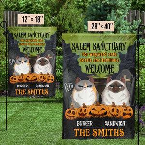 Salem Sanctuary For Wayward Cats - Personalized Funny Cat Flag.