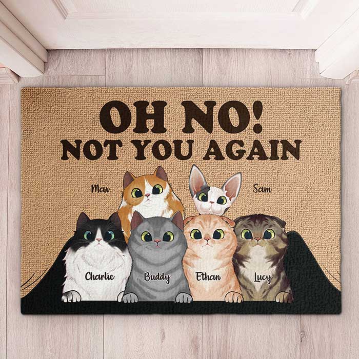 My Humans Said Did You Call First - Funny Personalized Cat Decorative Mat.