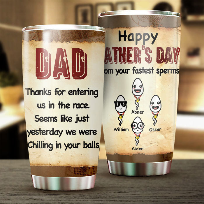Merci, de la part de vos spermatozoïdes les plus rapides - Gobelet personnalisé - Cadeau pour papa, cadeau pour la fête des pères