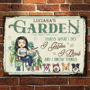 Je jardine et je sais des choses - Plaque en métal personnalisée - Cadeau pour les amateurs de jardinage