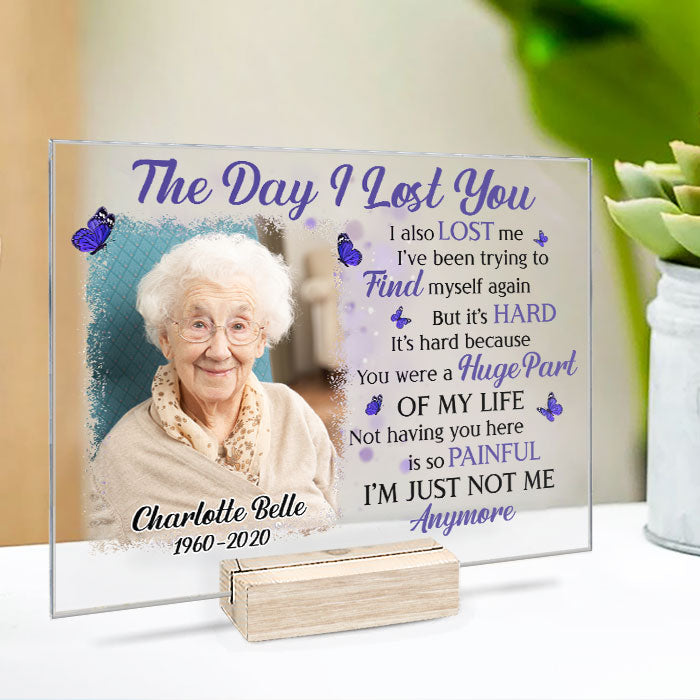 Je ne suis plus moi-même - Plaque acrylique personnalisée - Télécharger une image, un cadeau commémoratif, un cadeau de condoléances