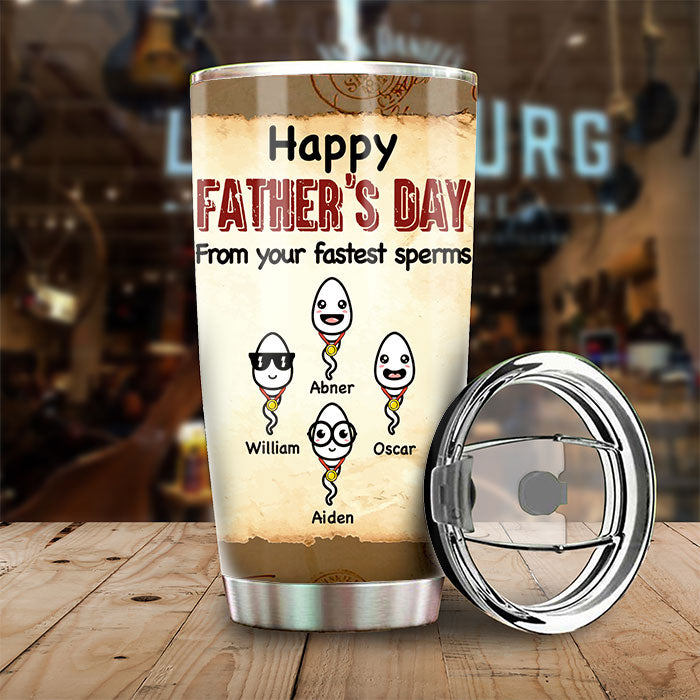 Merci, de la part de vos spermatozoïdes les plus rapides - Gobelet personnalisé - Cadeau pour papa, cadeau pour la fête des pères