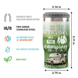 Les meilleurs souvenirs se créent en camping - Glacière personnalisée - Cadeau pour couples, cadeau pour amateurs de camping