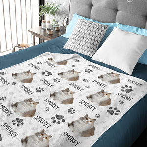Colorful Upload Pet Image - Gift For Cat Lovers - Personalized Blanket.
