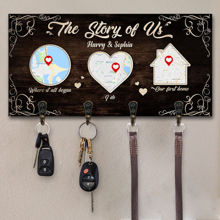 Notre histoire - Porte-clés personnalisé, porte-clés - Cadeau pour couple, mari et femme
