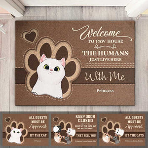 Bienvenue chez Paw House - Tapis décoratif personnalisé - Cadeau pour les amoureux des animaux