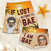 Custom Tropical Hawaiian Aloha Couple Beach Shorts - Personalized Summer Vacation And Travel Gifts For Husband And Wife, Him And Her - If Lost Return To Bae