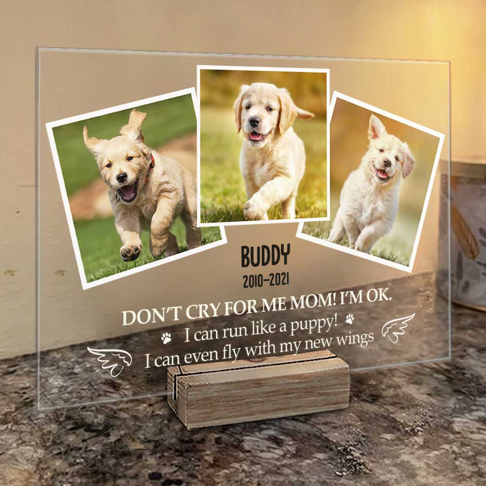 Don't Cry For Me Mom! I’m Ok - Upload Image - Personalized Acrylic Plaque.
