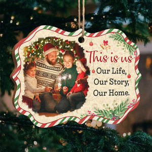 Notre vie, notre histoire, notre maison - Décoration de Noël en bois personnalisée en forme de Benelux, portrait personnalisé avec photo de famille, décoration photo personnalisée - Télécharger une image, cadeau pour la famille, cadeau de Noël