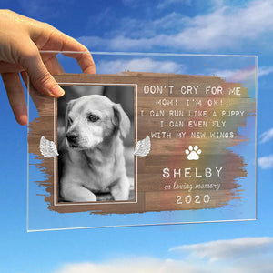 Don’t Cry For Me Mom I’m Ok, I Can Run Like A Puppy - Upload Image - Personalized Acrylic Plaque.
