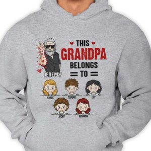 Ce grand-père appartient à - Cadeau pour papa, grand-père - T-shirt unisexe personnalisé, sweat à capuche
