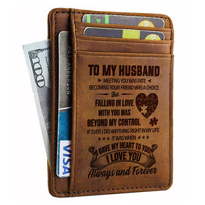 I Gave My Heart To You Love You Always And Forever - Card Wallet - To My Husband, Gift For Husband, Anniversary, Engagement, Wedding, Marriage Gift, Christmas Gift