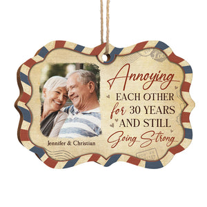 Couple Still Going Strong - Personalized Custom Benelux Shaped Wood Photo Christmas Ornament - Upload Image, Gift For Couple, Husband Wife, Anniversary, Engagement, Wedding, Marriage Gift, Christmas Gift