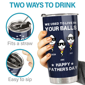 I Have A Hero I Call Him Dad - Family Personalized Custom Tumbler - Father's Day, Birthday Gift For Dad