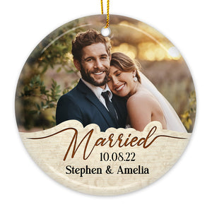 Deux âmes, un cœur - Décoration de Noël personnalisée en céramique ronde avec photo - Télécharger une image, cadeau pour couple, mari et femme, anniversaire, fiançailles, mariage, cadeau de mariage, cadeau de Noël